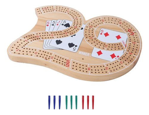 Gse Juego De Mesa De Madera De 3 Pistas 29 Cribbage Con Clav