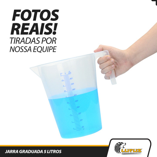 Jarra Graduada 5 Litros Transparente Polipropileno Lupus