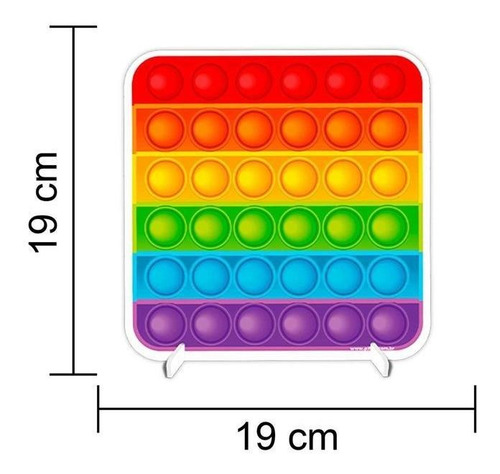 Display Mesa Pop It Decoração Festa Fidget Toys Eva 6 Peças