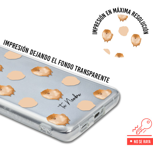 Funda Para Vivo Mujer Perrito Pomerania Manchas Con Nombre