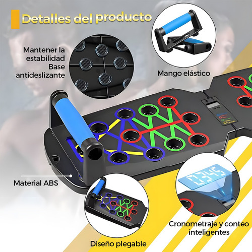 Tabla Para Lagartijas Barras Push Up Ejercicios Tablero Negro