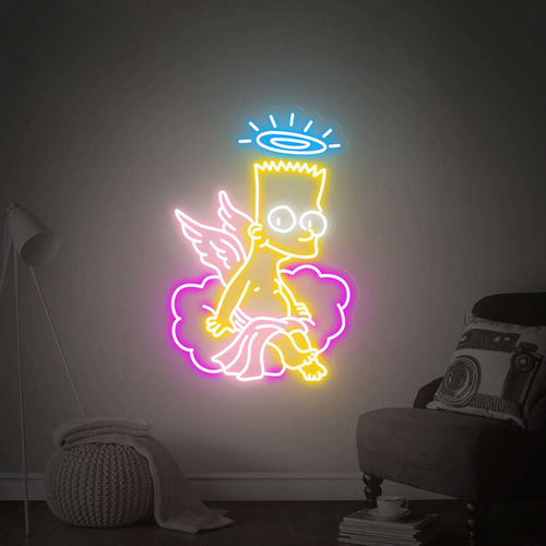 Letrero Led Neon En Acrilico De 3 Mm 40*43cm Bart Simpson
