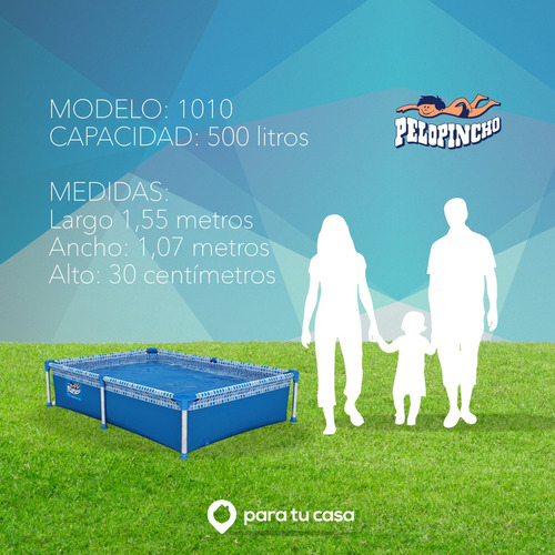 Pileta Lona 500 Lt Pelopincho 1010 + Cubre Pileta + Base