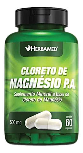 Cloreto De Magnésio P.a. 500mg Herbamed 60 Cápsulas