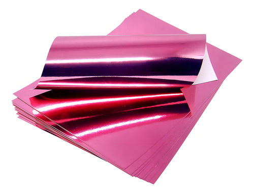 Papel Laminado 250g A4 Colorido Artesanato Enfeites 10 Fls Cor Rosa Rosa