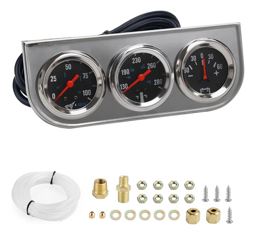 Kit De Medidor Triple De 2 52 Mm Panel Cromado Medidor De A