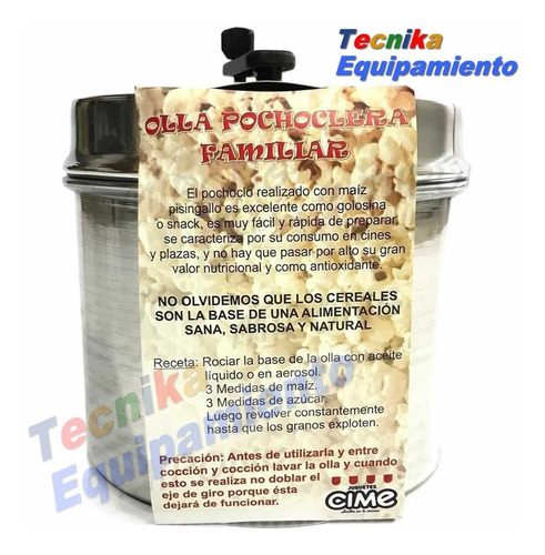 Imagen 7 de 7 de Pochoclera Familiar Olla Aluminio Pop Corn Grande, Balvanera