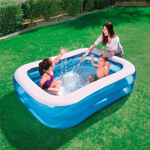 Pileta inflable rectangular Bestway 54005 de 201cm x 150cm x 51cm 450L celeste caja