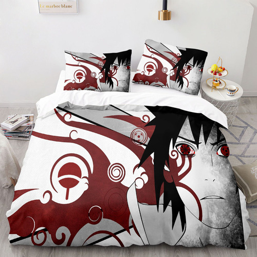 Funda De Edredón Suave Cama Individual Sasuke Uchiha, Naruto