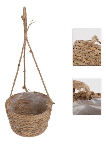 * Cesta De Junco Trançado Cesta De Flores Trançada