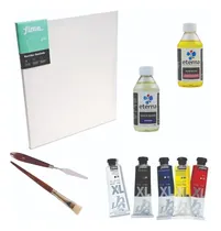 Comprar Kit Oleos Principiantes Paleta Pinceles Bastidor +accesorios