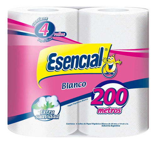 Papel Higienico  Bco 4x50 Mt Esencial