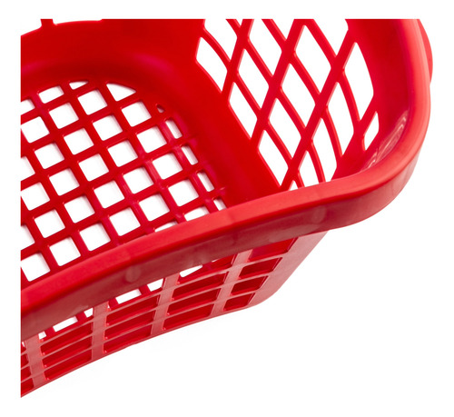 Canasta Compras Super Tienda Mano Ligera Curva Más Ventas Rojo