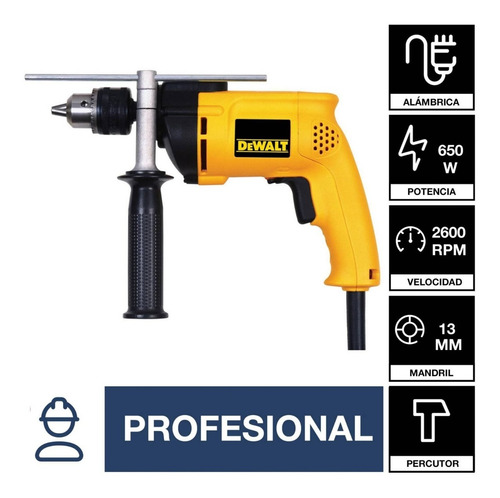 Taladro Percutor Eléctrico 13 Mm 800w Dewalt Dw508sk