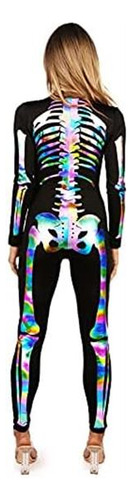 Disfraz De Esqueleto Para Mujer/talla S/iridiscente