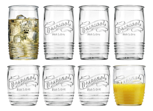 Glaver's Moderno Juego De 8 Vasos De Cristal De Whisky De 4 