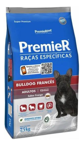 Ração Premier Raças Específicas Bulldog Frânces Adulto 7,5kg