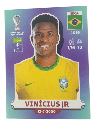 Lámina Mundial Qatar 2022 Vinicius Jr Brasil 20