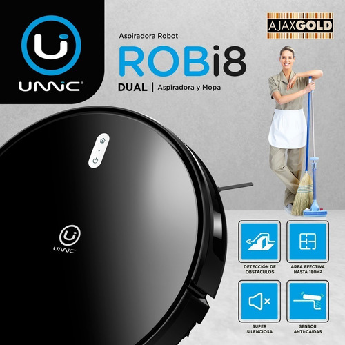 Imagen 7 de 11 de Aspiradora trapeadora robot Unnic U-Home UC-SRTG8 negra 220V