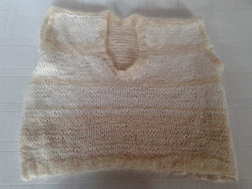 Chaleco Lana Tejido Color Crema Talle M