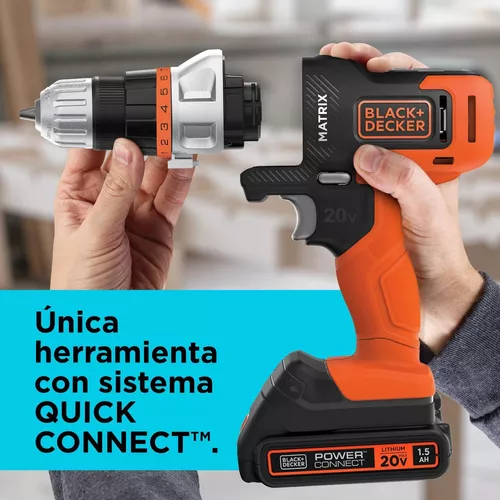 Taladro Inalámbrico 20V MAX* MATRIX™ con 6 Cabezales