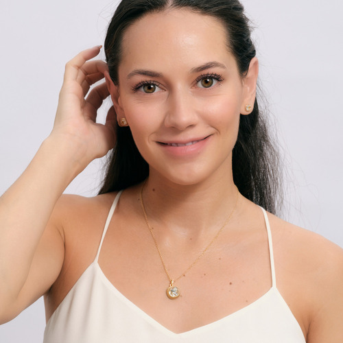 Set Joyería Mujer Collar Aretes, Mamá Navidad Luckyly Color Dorado
