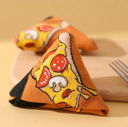 Calcetines Pizza Con Caja Calcetas Pizza Regalo Creativo