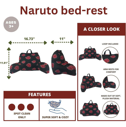 Franco Naruto Anime Akatsuki Patrón Lectura Reposo En Cama