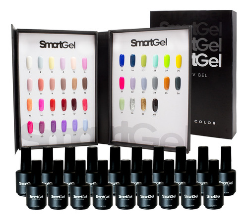 Gama Gel Para Uñas Full Color Smartgel + Muestrario 42 Tonos