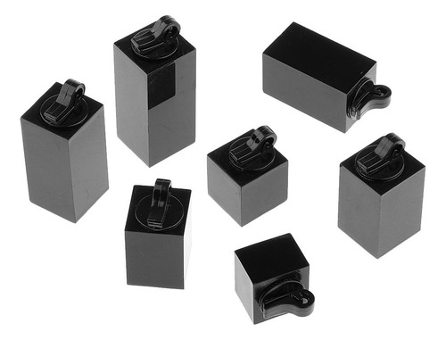 7pcs Expositores De Joyas Almacenamiento Cuboide Negro