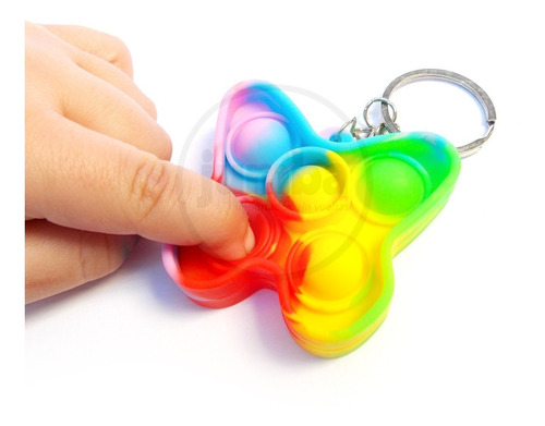 Imagen 10 de 10 de Llaveros Pop It Multicolor Varios Modelos Antiestres Rainbow