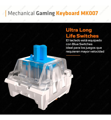 Imagen 5 de 10 de Teclado Gamer Retroiluminado Rgb Mecanico Meetion Mt-mk007