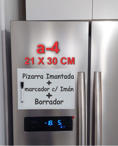 Vinilo Pizarra Imantada A-4 P/heladeras V/ Colors Negro,verd