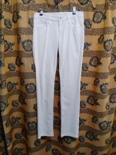 Pantalon Dama Color  Blanco , Tela Jeans 