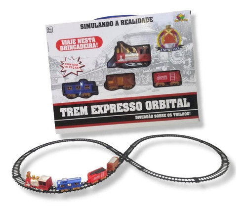 Ferrorama Trem Expresso Trilho Orbital 19 Peças Art Brink