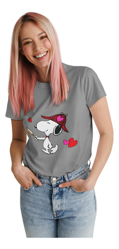 Polera Snoopy Charlie Brown Detective Algodon Estampado