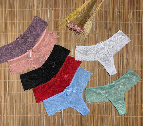 Calcinhas Tangas Sexy Em Renda Kit C/ 10 Ref.: Tgsrd006