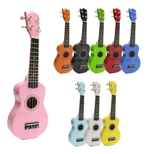 Imagen 9 de 10 de Ukelele De Madera Soprano Con Funda Manual Y Lecciones