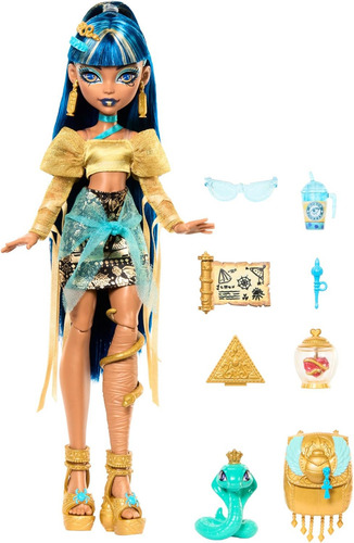 Boneca Monster High Cleo De Nile, inclui acessórios e muito mais
