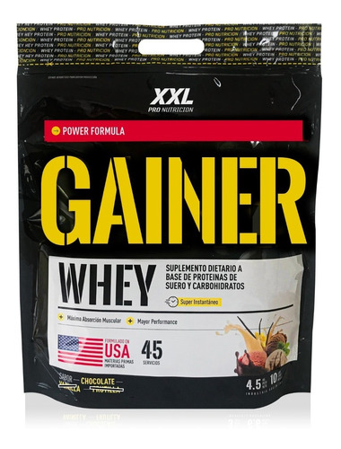 Gainer Whey 4,5kg Xxl Ganador De Peso Y Masa Muscular