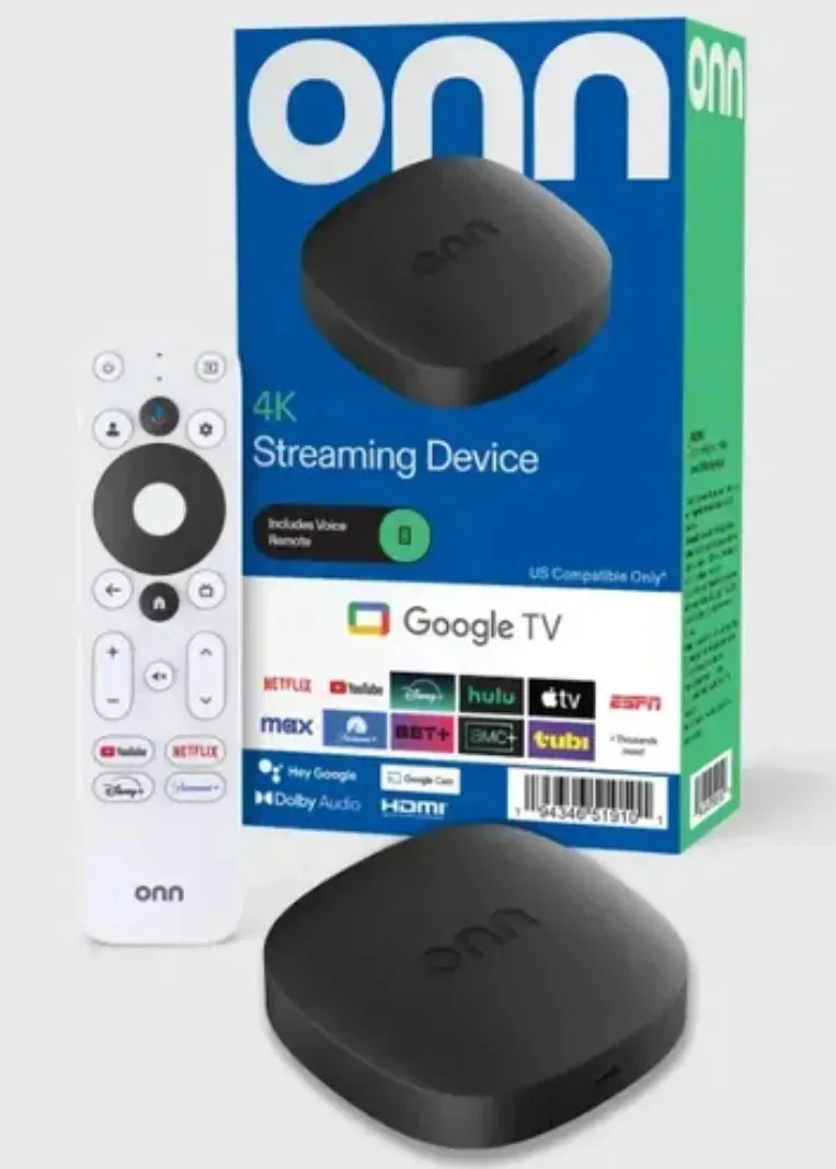 Onn TV Box 4K UHD Streaming con Google Assistant Android Negro HDMI