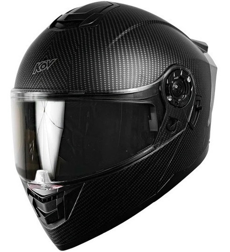 Casco Kov Zero Aleron Led Color Negro Carbono Tamaño del casco S