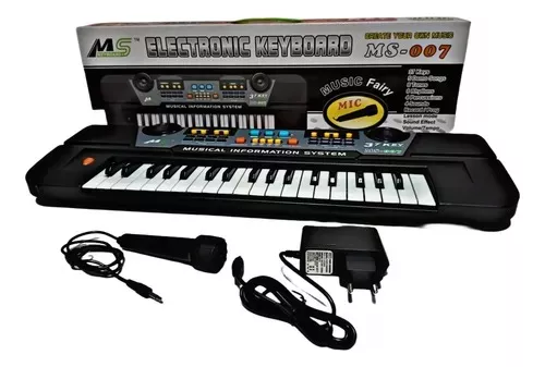 TECLADO INFANTIL PIANO COM MICROFONE KARAOKE 37 TECLAS MUSICAL EDUCATIVO  ESTILO PROFISSIONAL