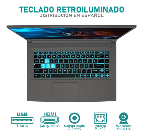 Laptop Gamer Msi Thin15 Rtx4050 Core I5 16g 512gb Mochila Ob Gris