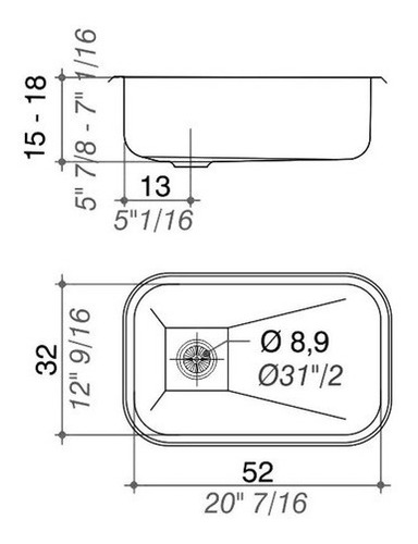 Imagen 4 de 4 de Pileta De Cocina Johnson Simple Acero 304 Z52/18
