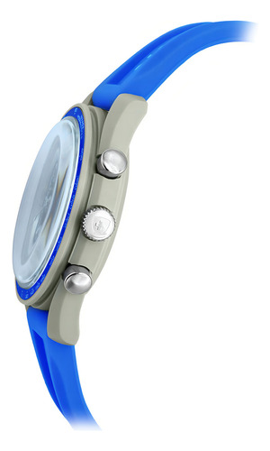 Relógio de pulso Nivada Swiss NP23506MACAA, analógico, fundo azul, com pulseira de borracha azul de aço, ponteiros azuis, mostrador azul, minuto/segundo azul, moldura azul e fivela simples