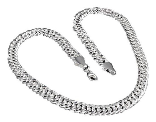 Collar Con Diseño De Cadena Para Hombre, Plata 925 4mm