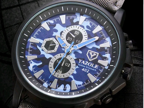 Cod 816 - Reloj Yazole Camuflado Azul - Joyas Margaret