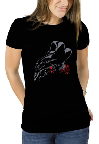 Polera Negra Mujer - Freddy Krueger Silueta