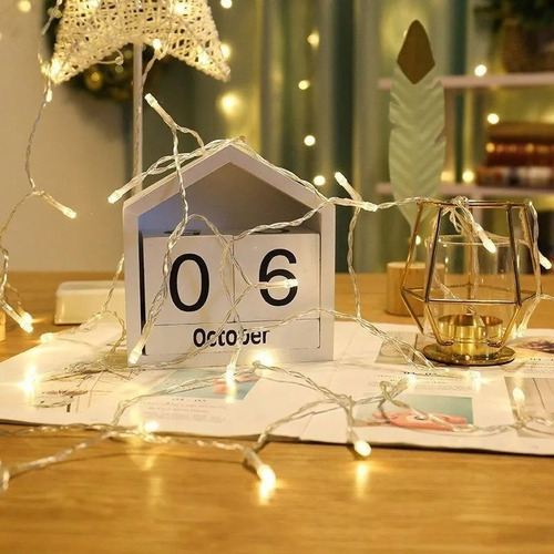 Imagen 3 de 5 de Usb Serie Luces Ambar Bodas Eventos Fiesta 50 Leds 5 Metros